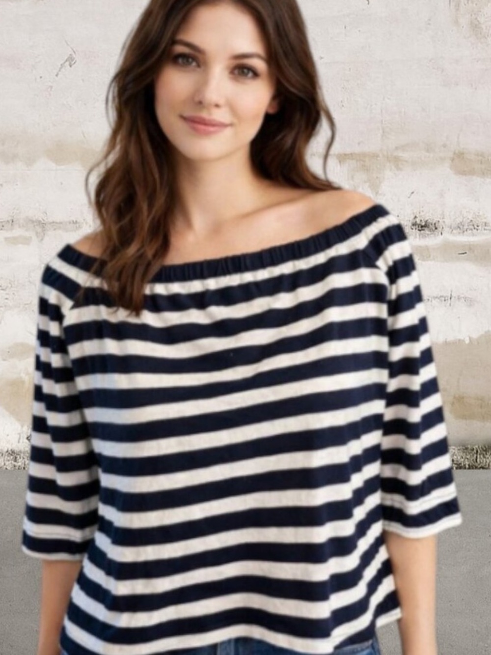 J. Crew Navy and White Striped Blouse Size XXS